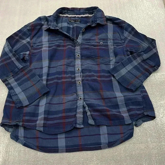 [M]PRANA  Fillary Top Plaid Cotton ButtonUp Shirt Women - Picture 2 of 9